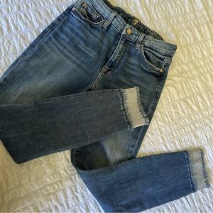 7 For All Mankind Jeans Highwaist Ankle Fringe size 28 EUC